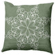 Snowflake Decorative Throw Pillow, Sage Green, 26"x26"