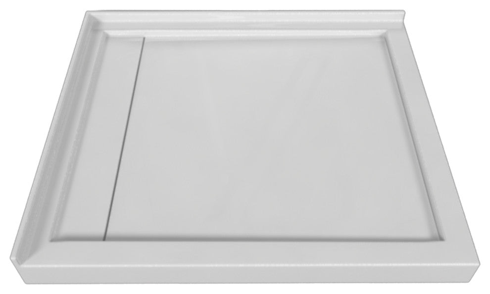Valley Acrylic Double Threshold Acrylic Linear Drain Shower Base 48", White, 48"