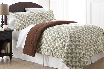 Pinecone Micro Flannel Comforter Set, Twin