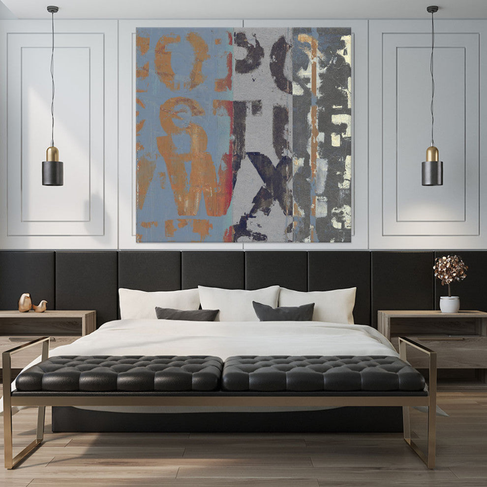 "Alphabet Overlay II" Fine Art Giant Canvas Print, 54"x54"