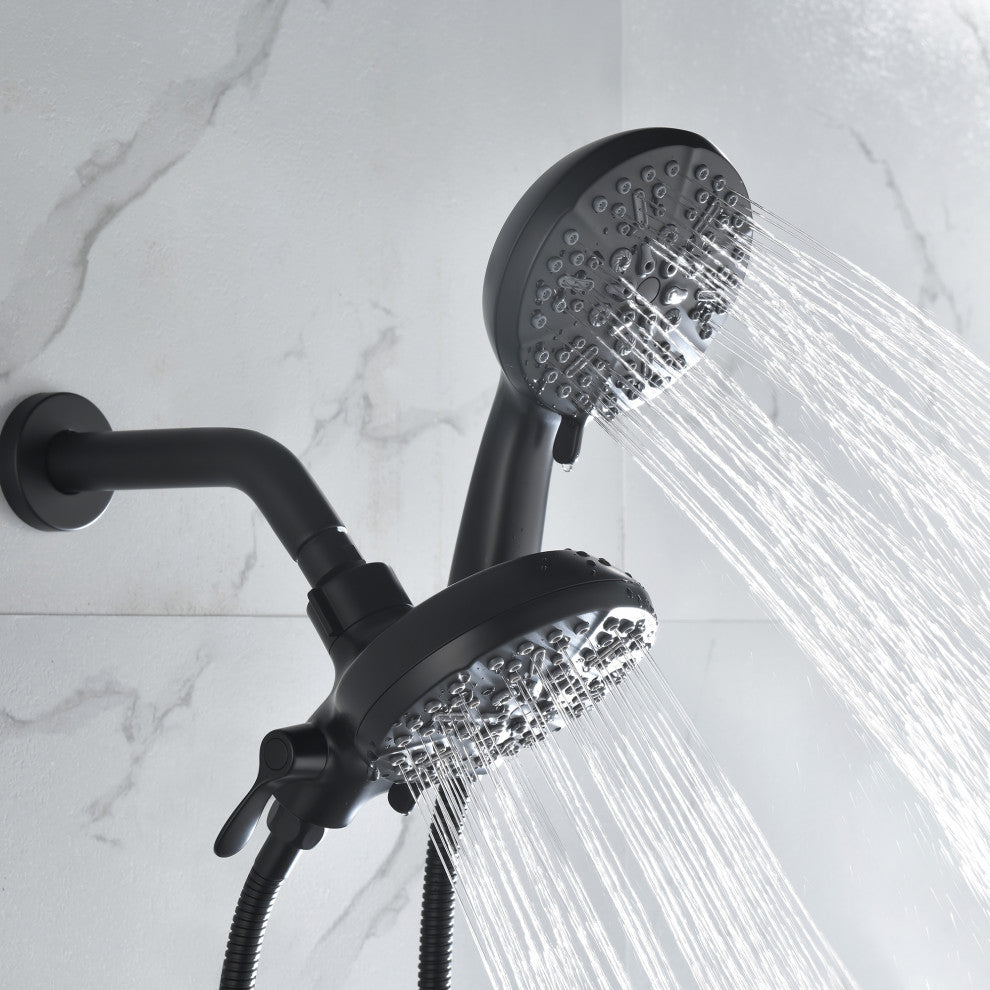 Multi Function Dual Shower Heads and Tub Faucet, Without Tub Spout