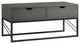 Modern 2-Drawer Faux Shagreen Coffee Table - Grey