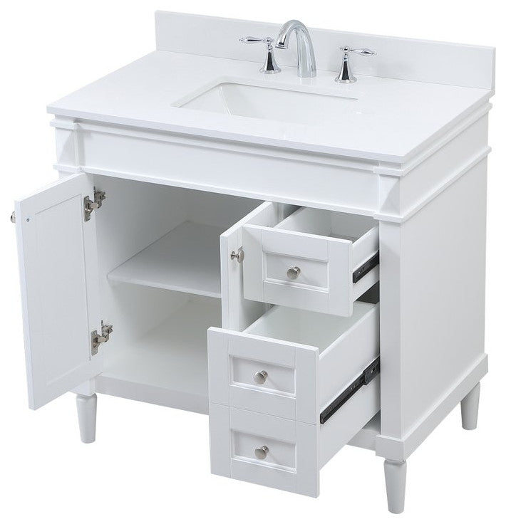 Home Living 21" Transitional White-Light Bathroom Vanity