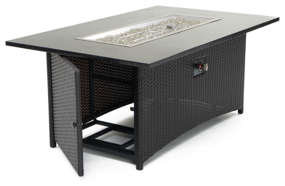 Deco 5 Piece Sunbrella Outdoor Patio Love and Motion Club Fire Set, Spa Blue