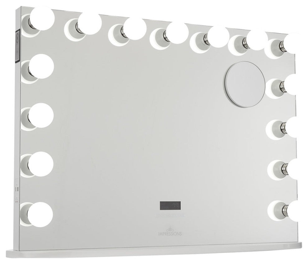 Hollywood Premiere Pro Vanity Mirror, White, Bluetooth