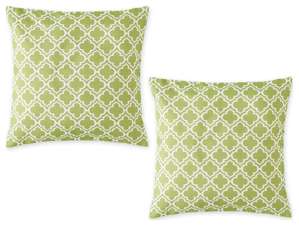 Green Lattice Outdoor Pillow Cover 18x18 (Set of 2)