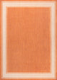 Lucia Classic Diamond Border Indoor/Outdoor Area Rug, Orange/Cream, 8x10