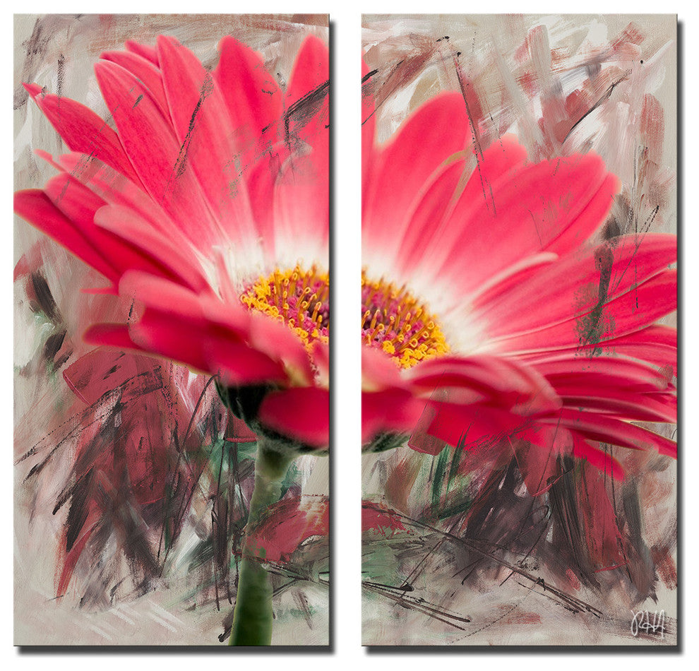 Painted Petals XLIII Canvas Art, 2-Piece Set, 24"x12"