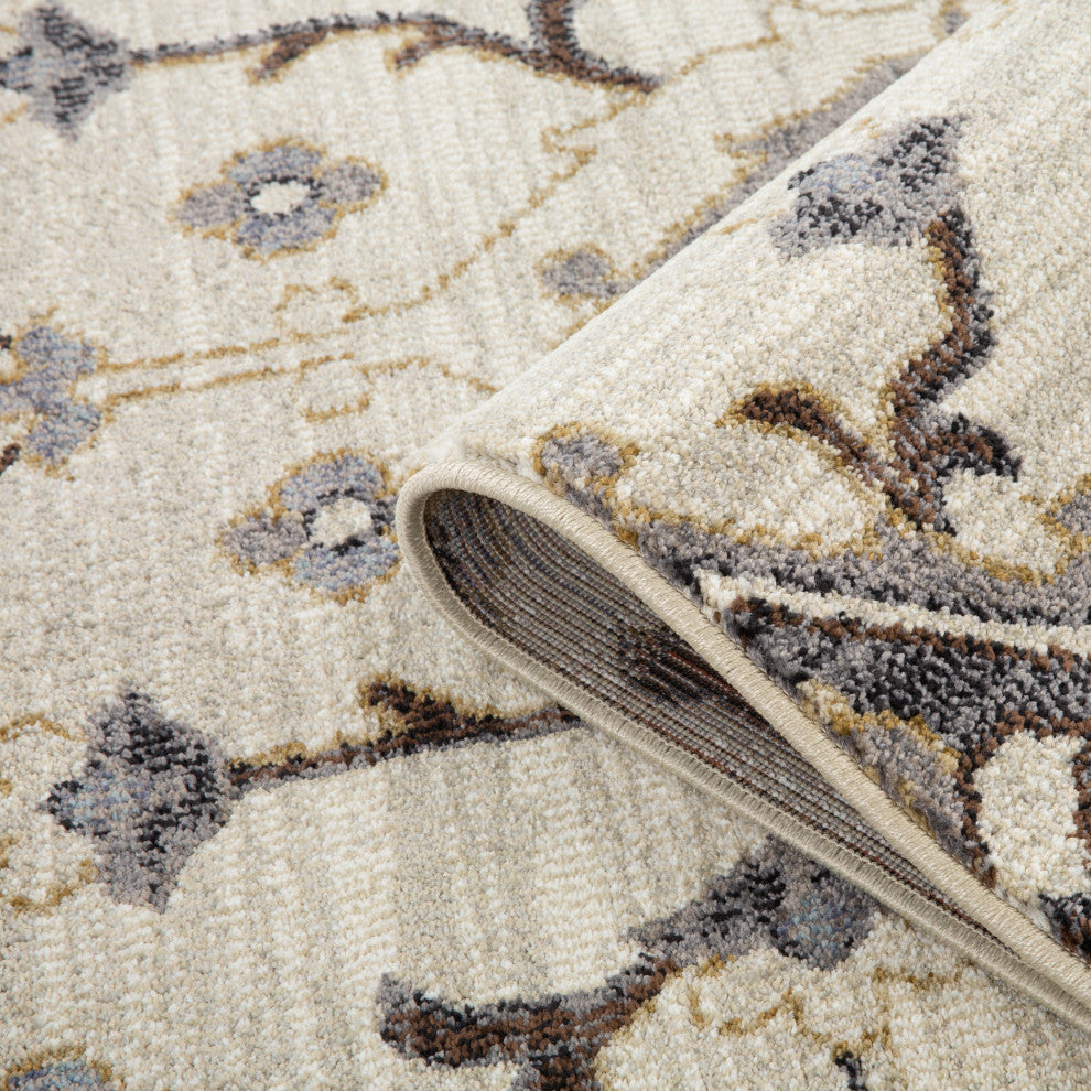 Jordan Eva Area Rug, Ivory, 7'10" x 10'2", Medallion