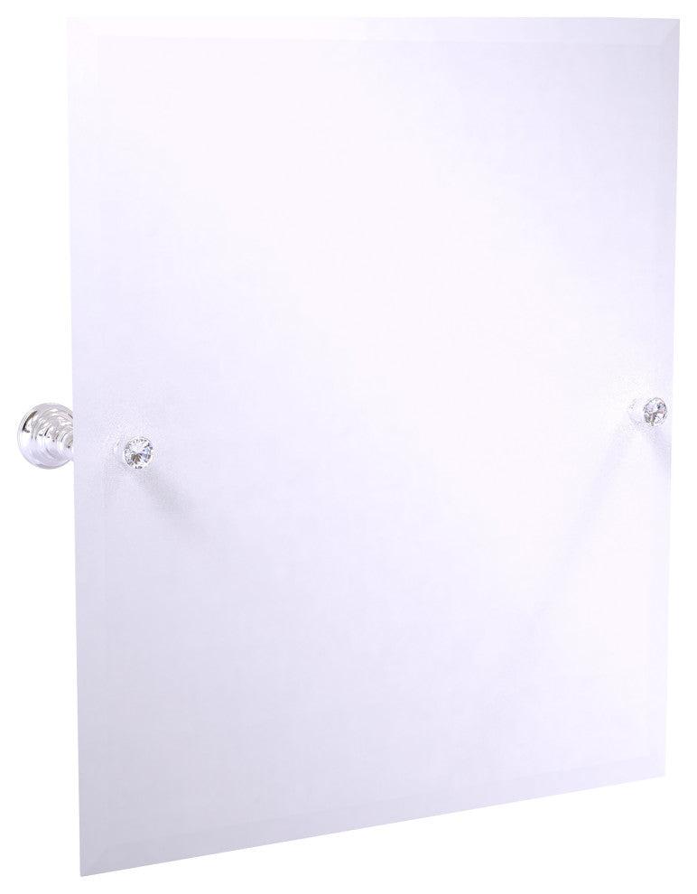 Carolina Crystal Frameless Tilt Mirror with Beveled Edge, Polished Chrome