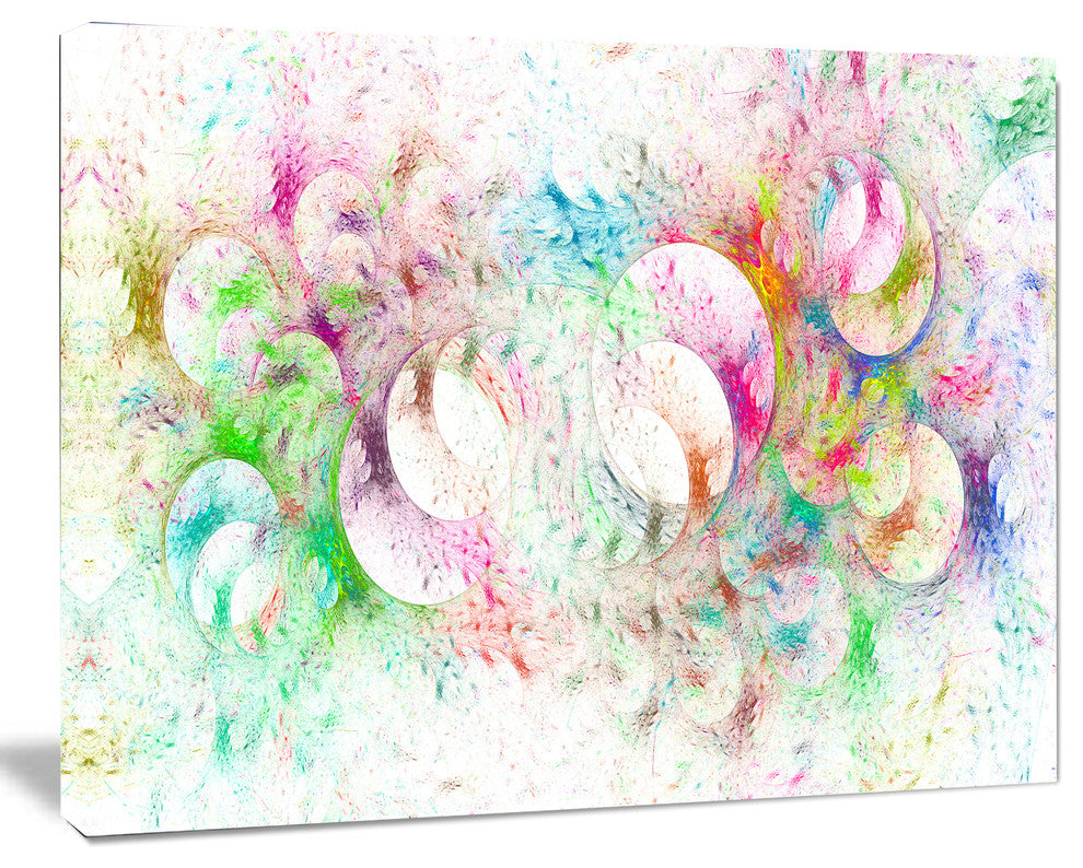 Snow Fractal Ornamental Glass, Oversized Abstract Canvas Art Print, 60x40
