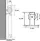 Mini Sliding Barn Door Hardware Kit, Bend T-Shape Design, 24", Double
