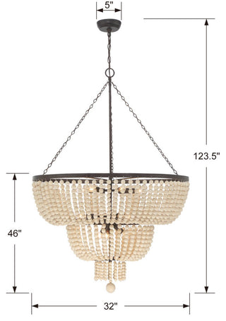 Crystorama Lighting Group 612 Rylee 12 Light 32"W Crystal - Antique Gold