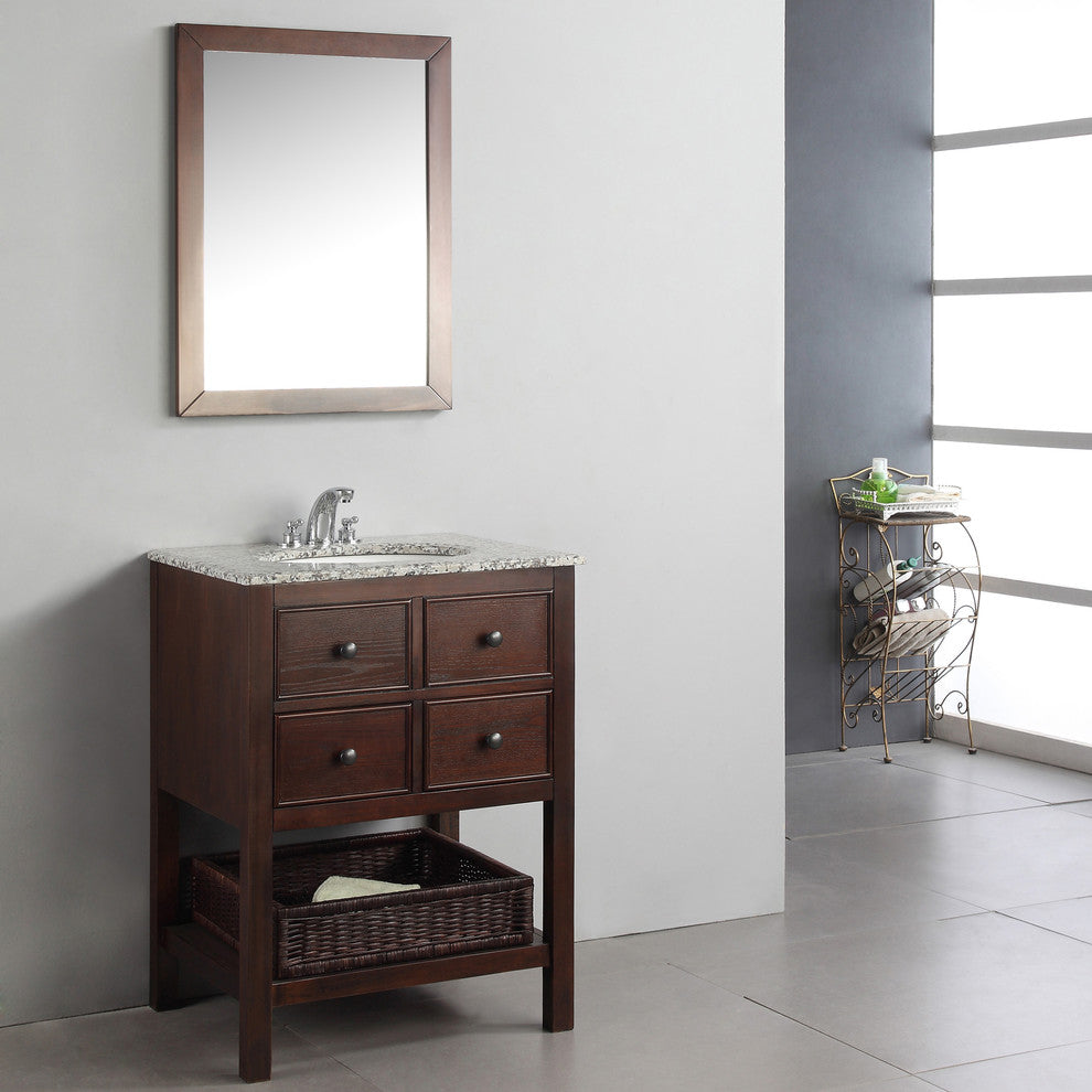 Burnaby 24" Bath Vanity with Dappled Grey Granite Top