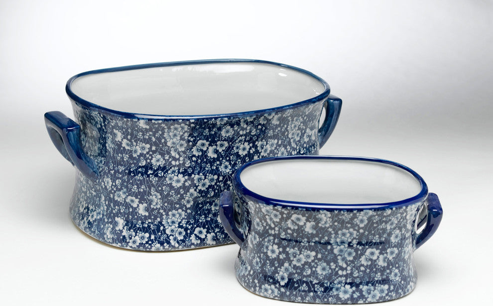 Blue and White Footbath, Set of 2