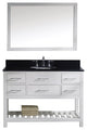 Virtu Caroline Estate 48" Single Bathroom Vanity, White With Faucet and Mirror