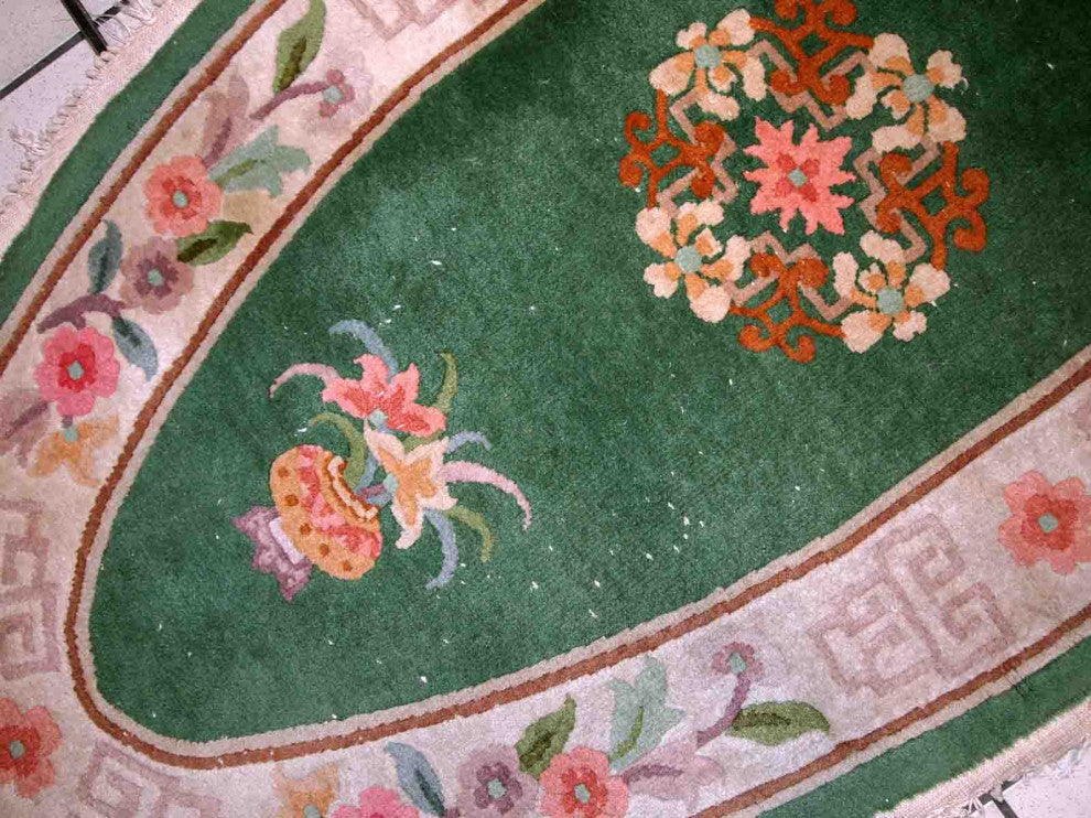 Handmade antique Art Deco Chinese rug 2.6' x 5.2' (81cm x 159cm) 1930s