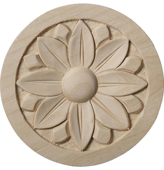 3 1/2"W x 3 1/2"H x 1/2"P Bedford Rosette, Cherry