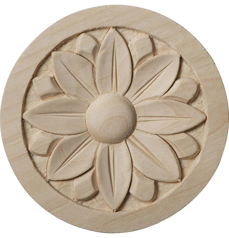 3 1/2"W x 3 1/2"H x 1/2"P Bedford Rosette, Cherry