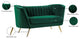 Margo Velvet Upholstered Set, Green, Loveseat