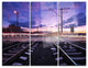 "Rail Crossing With Blurred Car Lights" Metal Wall Art, 3 Panels, 36"x28"
