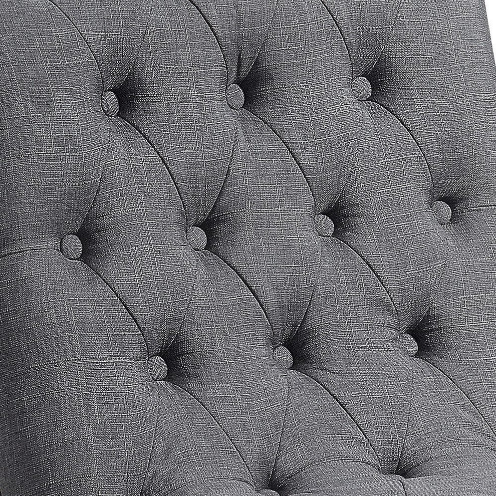 Iris Tufted Upholstered Slipper Chair, Gray