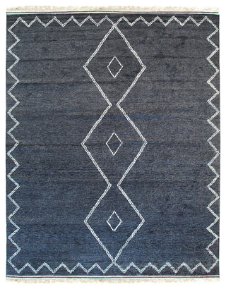 EORC Charcoal Hand Knotted Wool Moroccan Berber Moroccan Rug 9'x12'