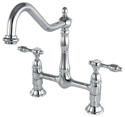 Kingston Brass Bridge Kitchen Faucet, Polished Chrome