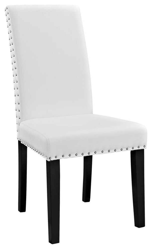 White Parcel Dining Side Chair Vinyl Set of 4