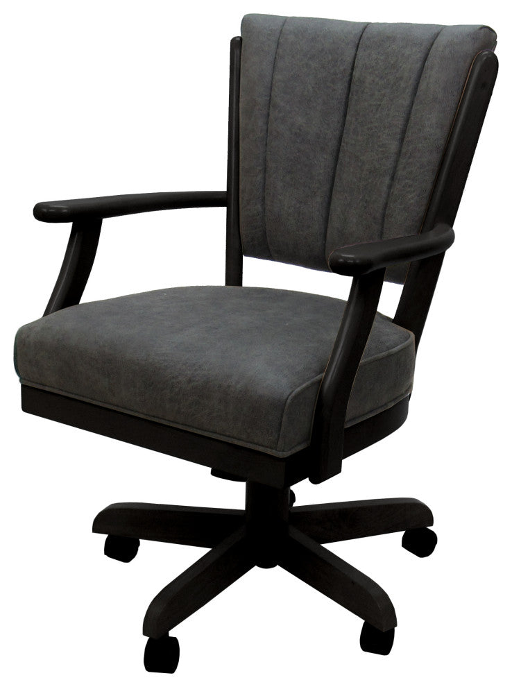 Dining Solid Wood Caster Chair on Wheels Classic, Northwest Elk Black