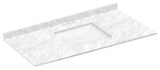 Cara White Vanity Top With Square Sink, 49"x22", 4" Faucet Spread
