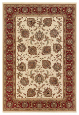 Aiden Traditional Vintage Inspired Ivory/Red Rug, 8' Square