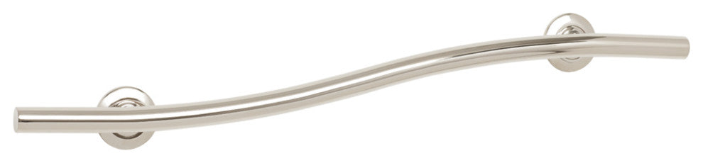 Wave Design Shower Grab Bar, Polished Stainless, 48"