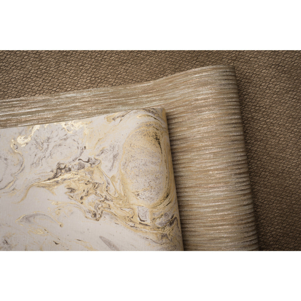 Stretched Hexagons Burnished Copper Wallpaper