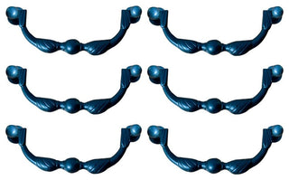 Renovators Supply 6 Pcs Cabinet Handles 6" Wrought Iron Black Drawer Pulls