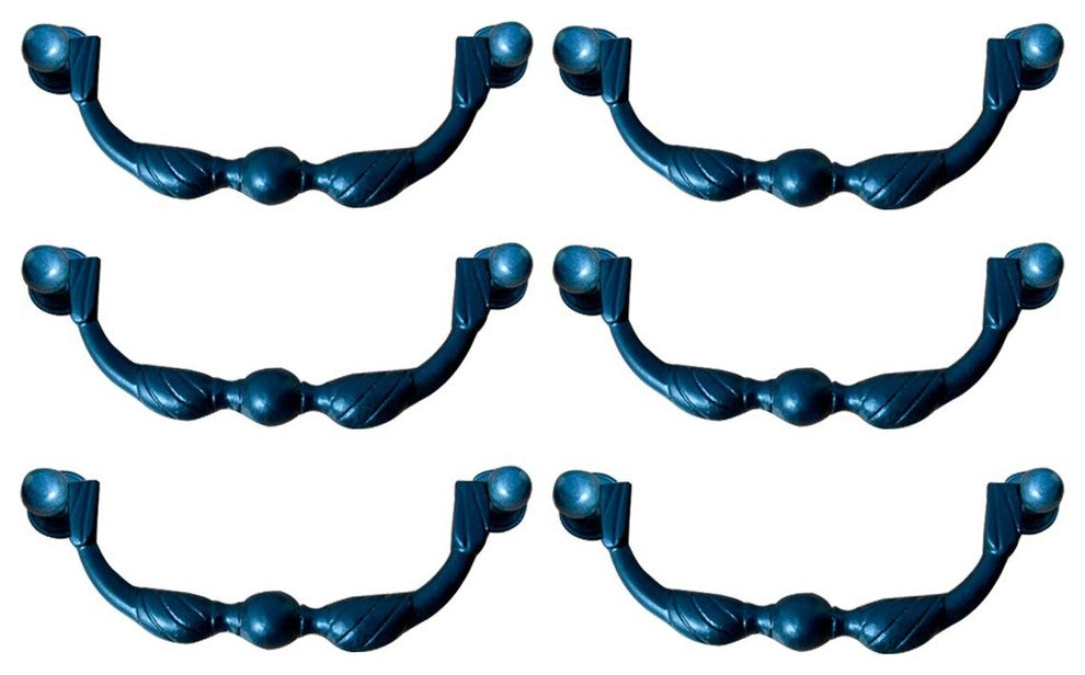 Renovators Supply 6 Pcs Cabinet Handles 6" Wrought Iron Black Drawer Pulls