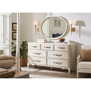 Americana Oval Wood Framed Mirror in White by Hooker Furniture