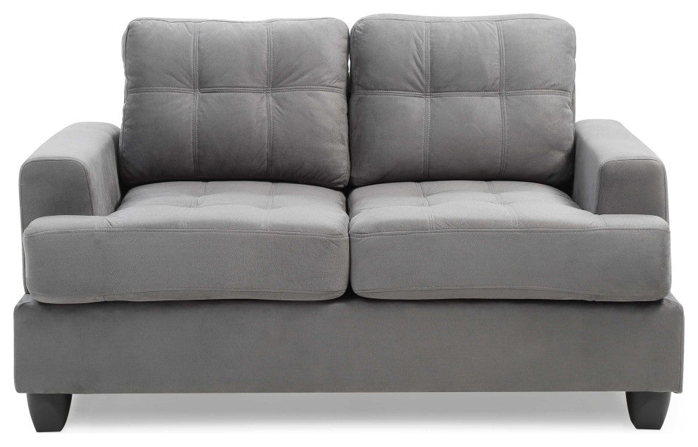 Sandridge 58 in. W Flared Arm Microfiber Straight Sofa, Gray