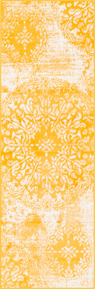 Unique Loom Yellow Grand Sofia 2' 0 x 6' 7 Runner Rug