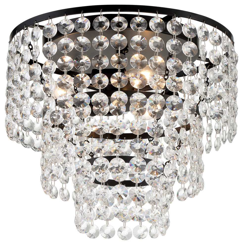 Gabrielle 3-Light Matte Black Ceiling Mount