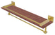 Montero 22" Wood Shelf with Gallery Rail and Towel Bar, Polished Brass