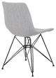 Granger Dining Chair, Gray Fabric With Black Metal Legs
