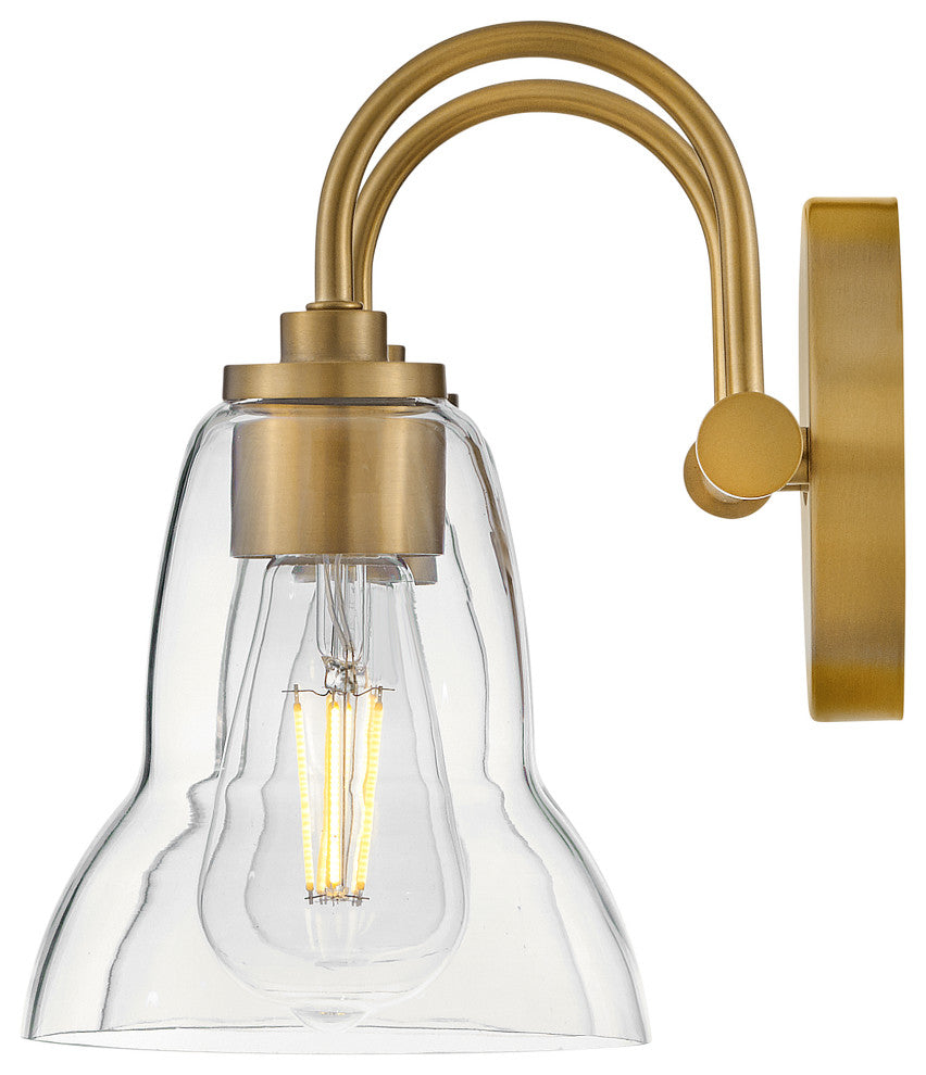Lark Vera 15" Two-Light Bath Vanity Fixture, Lacquered Brass