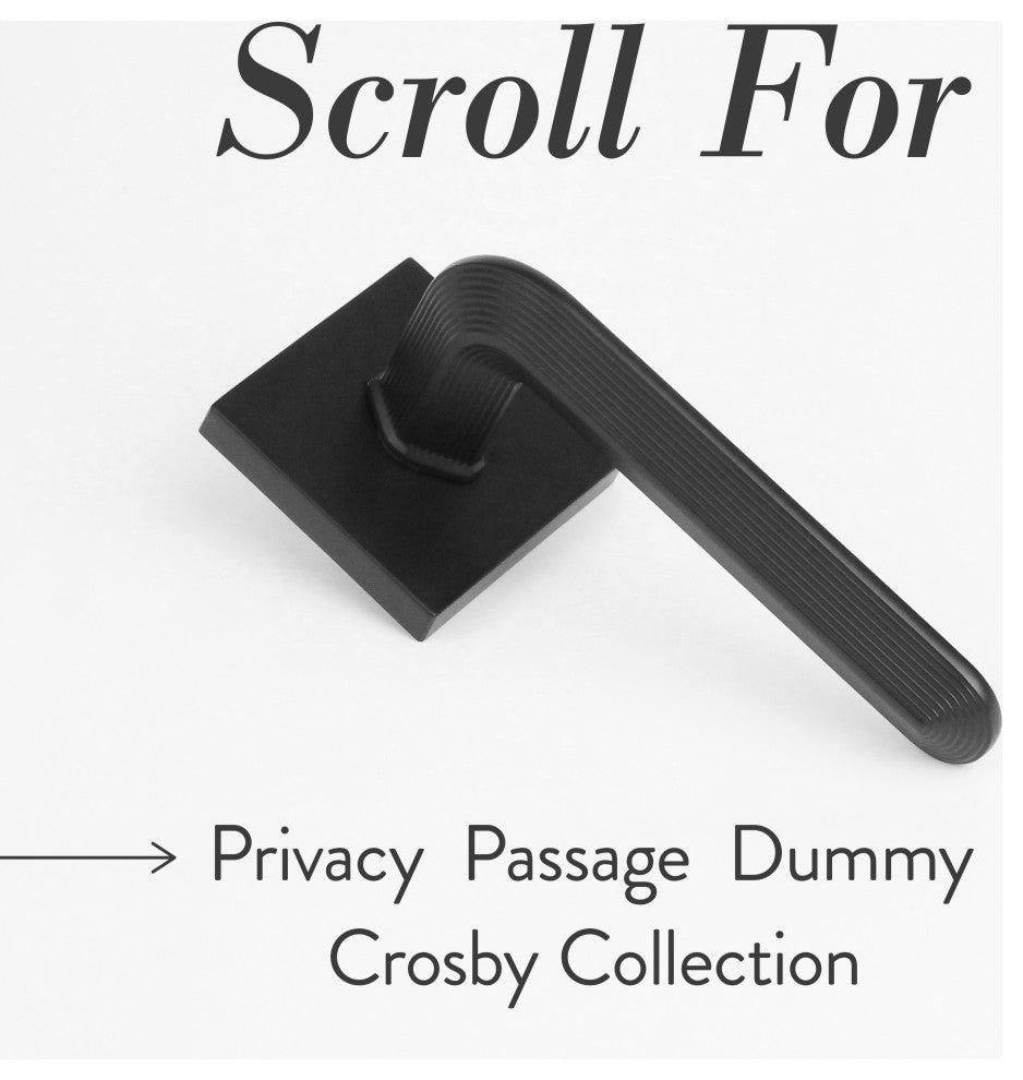 Modern Heavy Duty Designer Interior Door Lever - Crosby Collection, Matte Black, Passage Right Hand