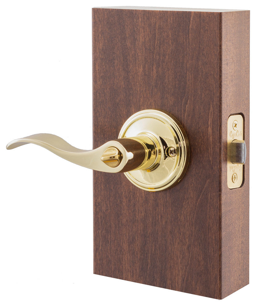 Privacy Lever, Polished Brass