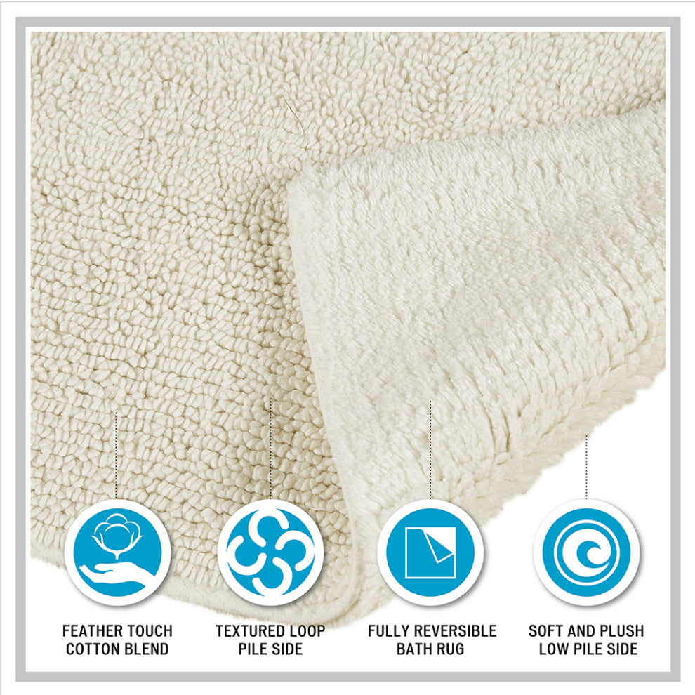 Beautyrest Plume Luxury Feather Touch Reversible Bath Rug, Ivory