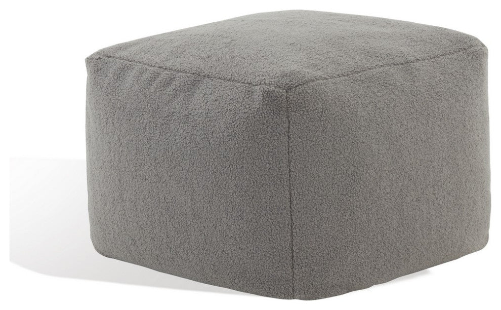 Safavieh Couture Samuels Boucle Pouf, Dark Grey