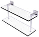 Montero 16" Two Tiered Glass Shelf, Satin Chrome