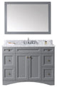 Virtu Elise 48" Single Bathroom Vanity, Gray With Marble Top, With Mirror