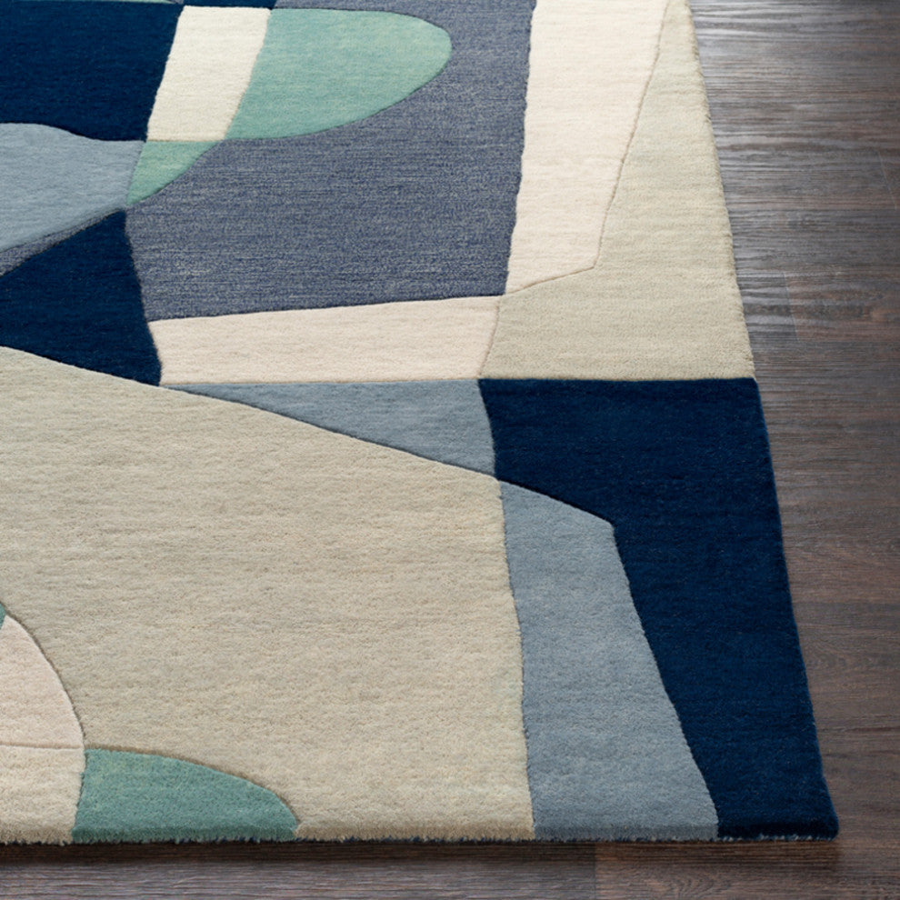 Surya Forum FM-7194 Modern Area Rug, Teal, 3' x 12' Runner